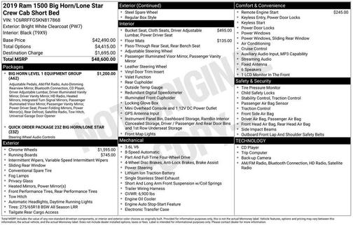 Bright White Clearcoat 2019 RAM 1500 Big Horn