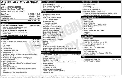 Blue Streak Pearlcoat 2016 RAM 1500 Tradesman