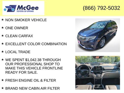 Obsidian Blue Pearl 2018 Honda Odyssey EX-L