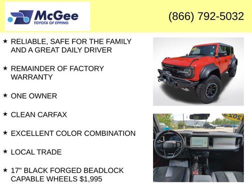 Code Orange 2023 Ford Bronco Raptor