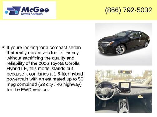 2026 Toyota Corolla Hybrid LE
