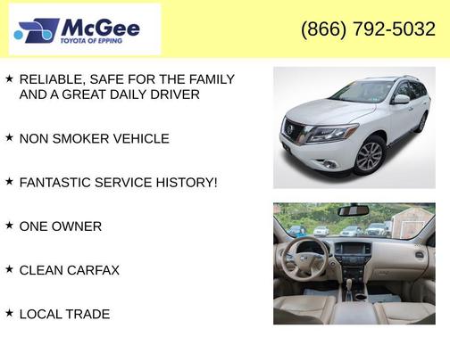 Pearl White 2015 Nissan Pathfinder SL