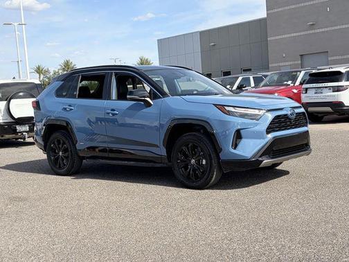 Cavalry Blue/Midnight Black Metallic 2022 Toyota RAV4 Hybrid SE