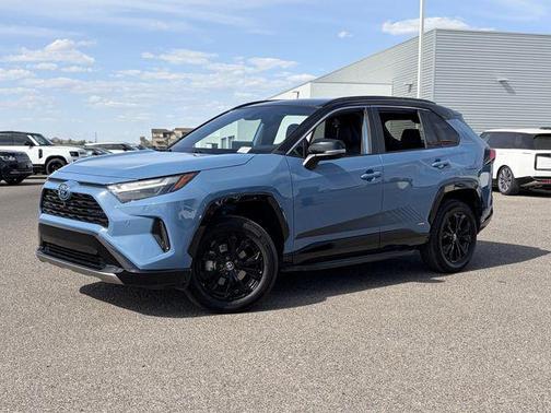 Cavalry Blue/Midnight Black Metallic 2022 Toyota RAV4 Hybrid SE