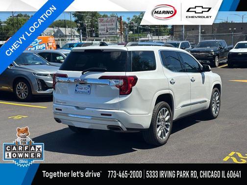 White Frost Tricoat 2023 GMC Acadia Denali