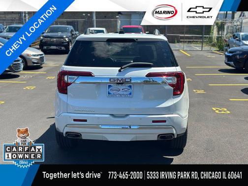 White Frost Tricoat 2023 GMC Acadia Denali