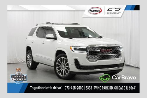 White Frost Tricoat 2023 GMC Acadia Denali