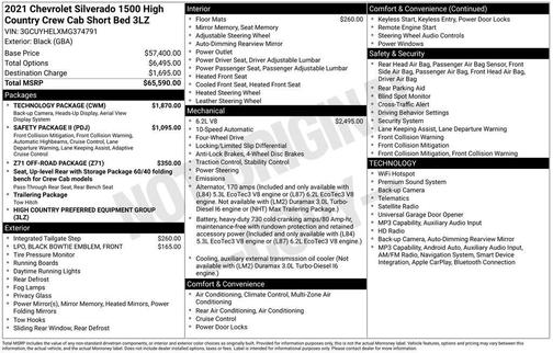 Black 2021 Chevrolet Silverado 1500 High Country