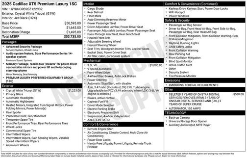 2025 Cadillac XT5 Premium Luxury