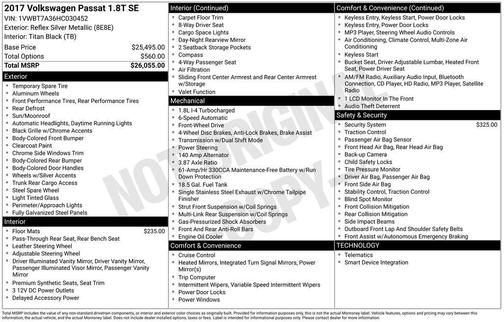2017 Volkswagen Passat 1.8T SE