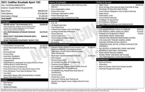 2021 Cadillac Escalade Sport