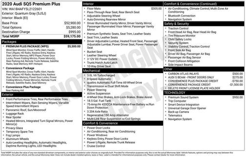 2020 Audi SQ5 3.0T Premium