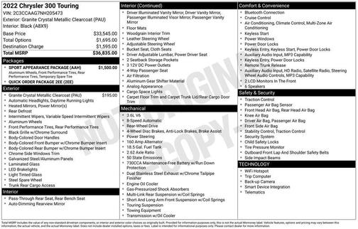 2022 Chrysler 300 Touring