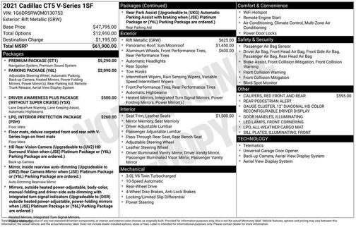 2021 Cadillac CT5 V-Series