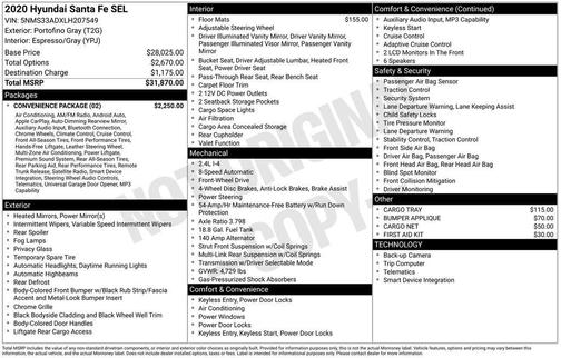 2020 Hyundai SANTA FE 2.4 SEL