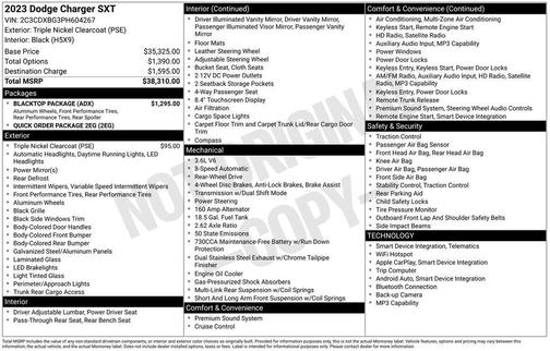 Triple Nickel Clearcoat 2023 Dodge Charger SXT