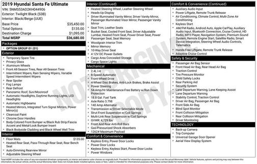 2019 Hyundai SANTA FE 2.4 Ultimate