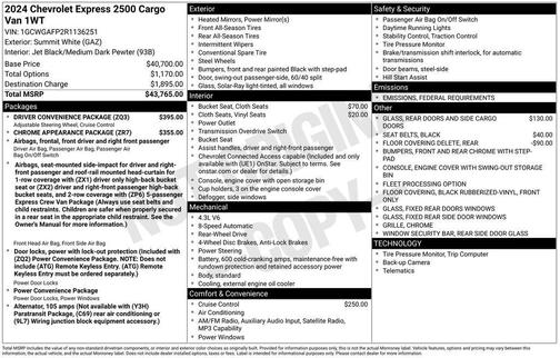 2024 Chevrolet Express 2500 Work Van