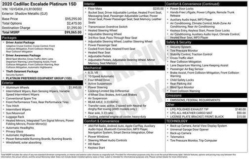 2020 Cadillac Escalade Platinum