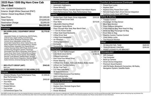 2025 RAM 1500 Big Horn/Lone Star