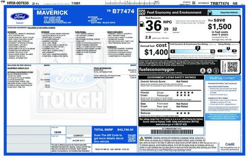 Light Blue 2026 Ford Maverick Lariat