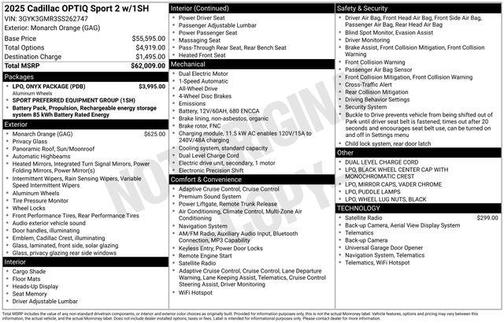 Monarch Orange 2025 Cadillac OPTIQ Sport 2 AWD