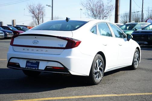 White 2023 Hyundai SONATA Hybrid Blue