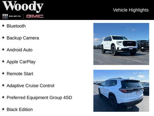 Summit White 2026 GMC Acadia AWD Elevation