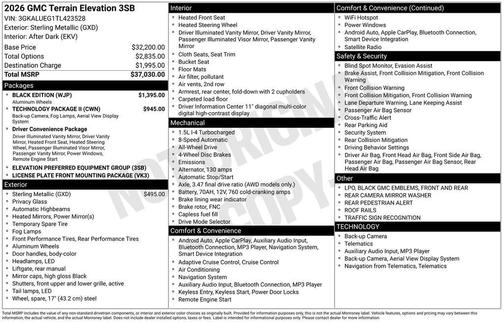 2026 GMC Terrain AWD Elevation