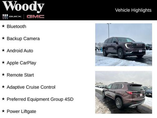 Crystal Metallic 2026 GMC Acadia AWD Elevation