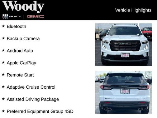 Summit White 2026 GMC Acadia AWD Elevation