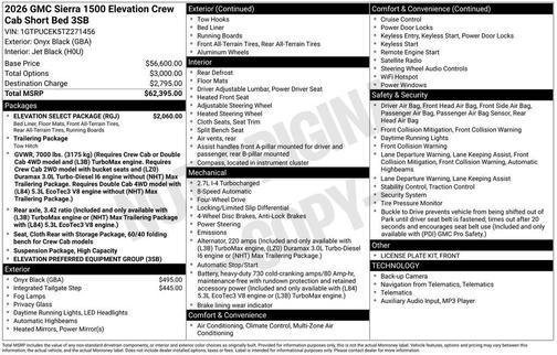 2026 GMC Sierra 1500 Elevation