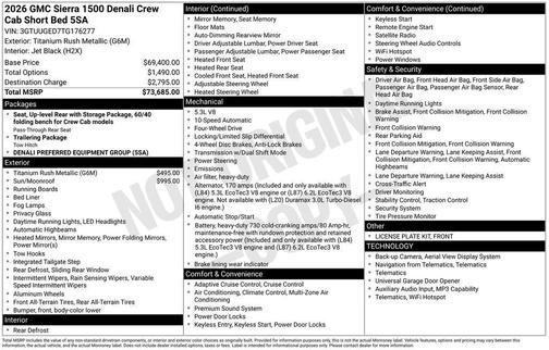 Titanium 2026 GMC Sierra 1500 Denali
