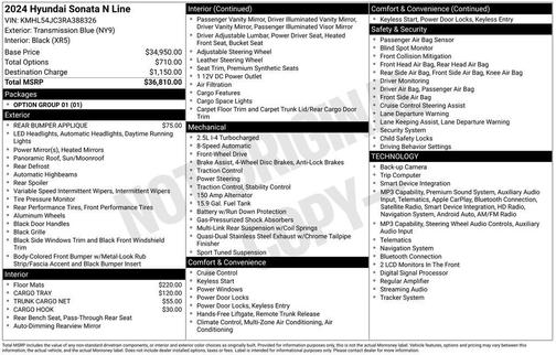 Transmission Blue 2024 Hyundai SONATA N Line