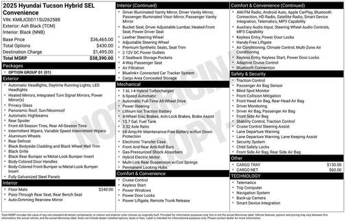 Ash Black 2025 Hyundai TUCSON Hybrid SEL Convenience