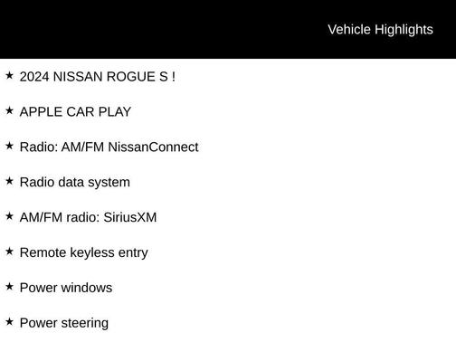 Super Black 2024 Nissan Rogue S