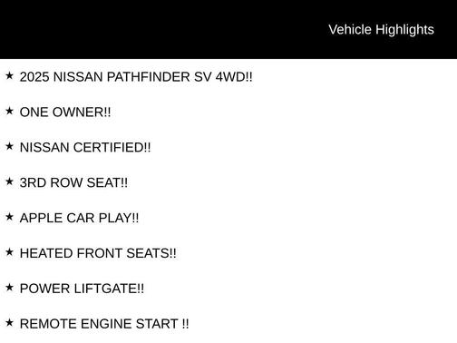 2025 Nissan Pathfinder SV 4WD