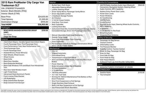 Black Metallic 2015 RAM ProMaster City Tradesman