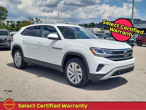 Pure White 2021 Volkswagen Atlas Cross Sport 2.0T SE w/Technology