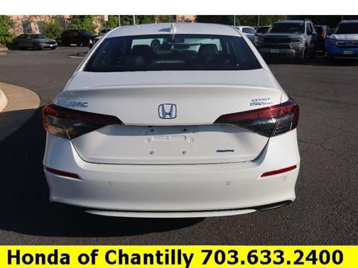 Platinum White Pearl 2025 Honda Civic Hybrid Sport Touring