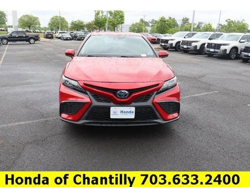 Supersonic Red 2021 Toyota Camry Hybrid SE