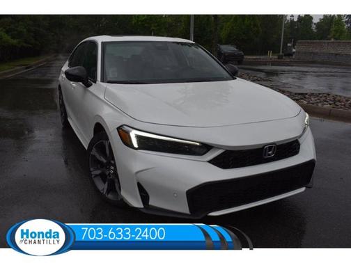Platinum White Pearl 2026 Honda Civic Hybrid Sport Touring