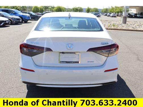 Platinum White Pearl 2025 Honda Civic Hybrid Sport Touring