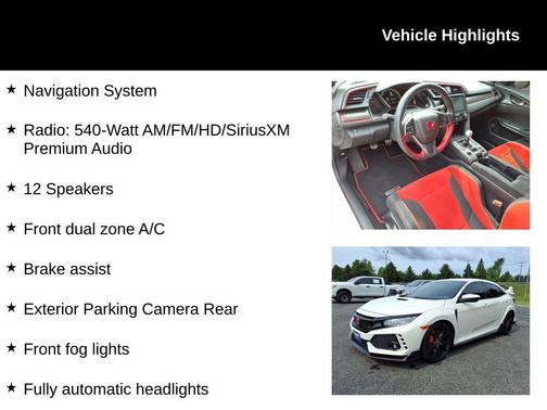 White 2018 Honda Civic Type R Touring