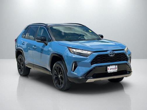 Cavalry Blue/Midnight Black Metallic 2023 Toyota RAV4 Hybrid SE