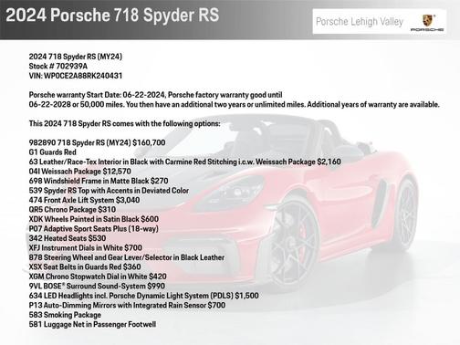 2024 Porsche 718 Spyder RS