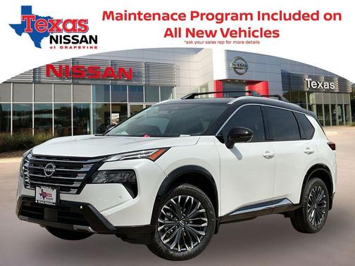 Everest White Pearl/Super Black 2026 Nissan Rogue Platinum