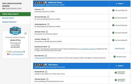 2023 Lincoln Aviator RESERVE