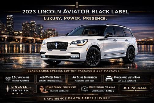 PRISTINE WHITE MET 3C 2023 Lincoln Aviator BLACK LABEL