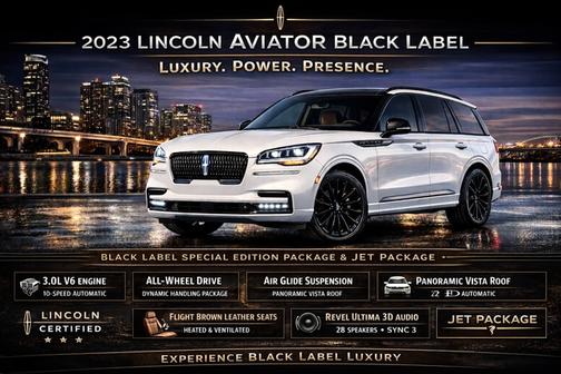 PRISTINE WHITE MET 3C 2023 Lincoln Aviator BLACK LABEL